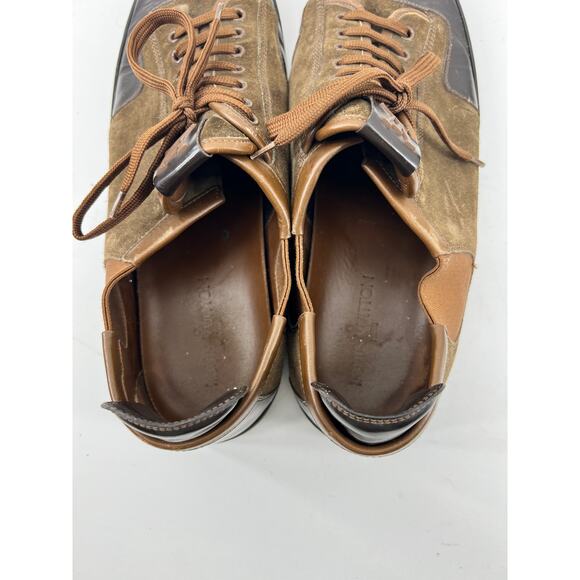 Louis Vuitton Leather Suede Low Top Sneakers Trainers Lace Up Brown Men's 10.5 - Picture 12 of 15